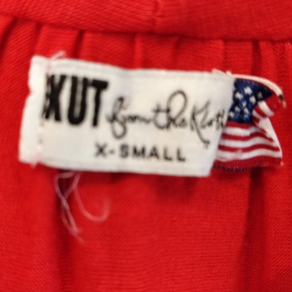 Kut From The Kloth Red Plunging V Neck Midi Dress Surplice Dress - Picture 7 of 8